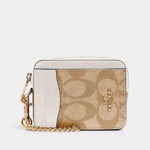 Coach Zip Card Case In Signature Canvas